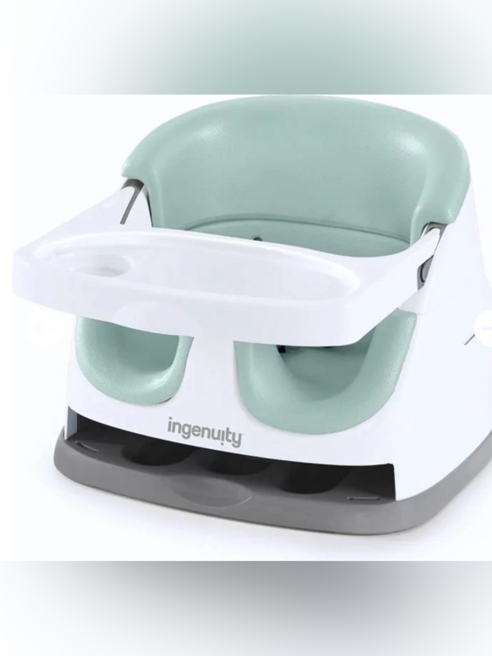 Ingenuity Mint Green and White Kids Booster Seat with Tray